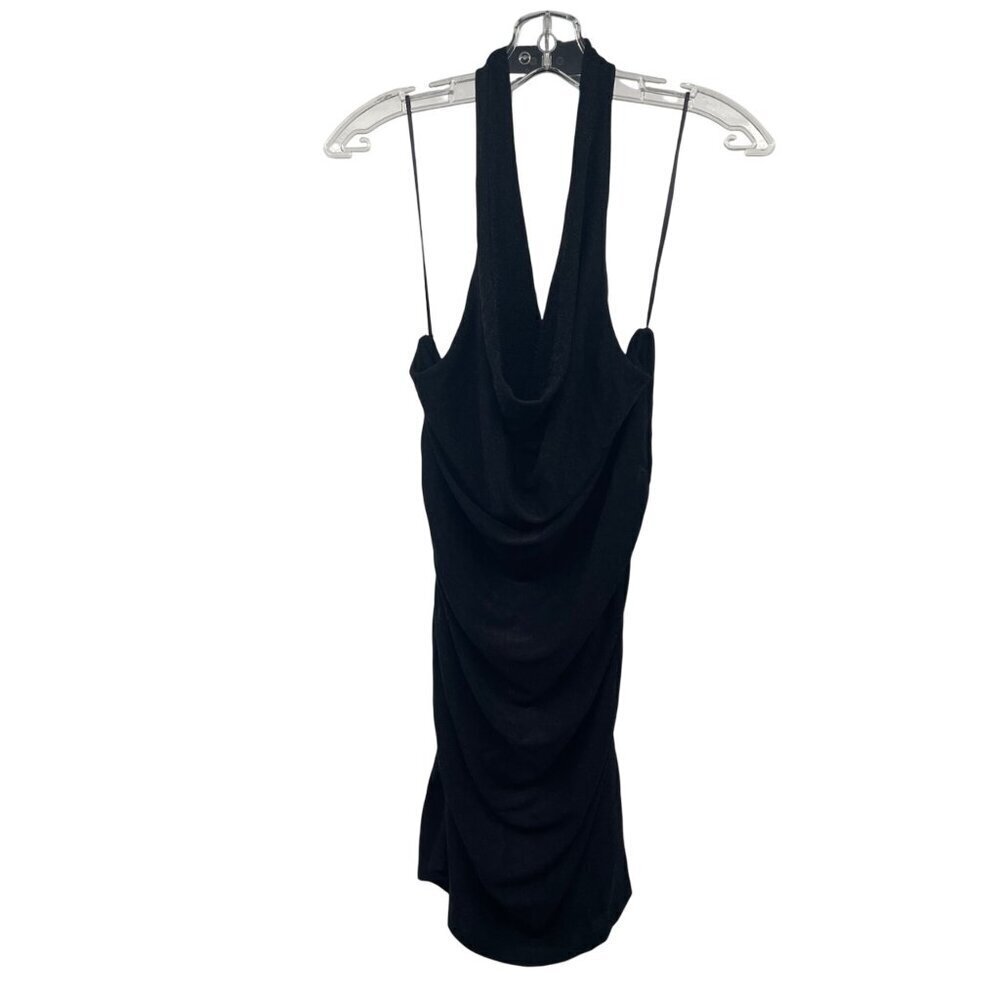 Urban Outfitters Shimmer Halter Bodycon Dress Mini Black Size XL New